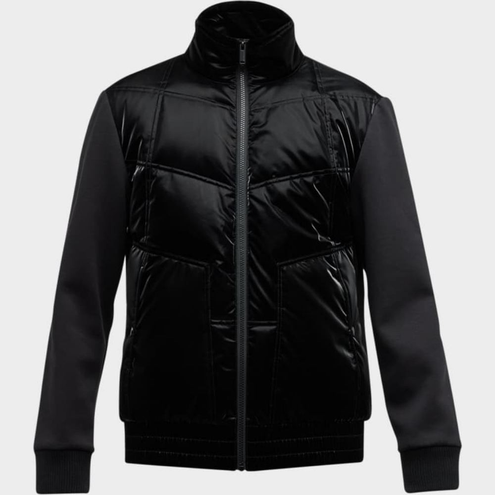 KARL LAGERFELD NWOT! Men's Mixed Media Quilted Jacket Size Lg
